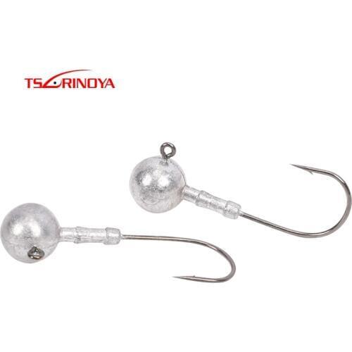 TSURINOYA 3.5g/5g/7.0g/10g Lead Head Fishing Hook Barbed Jig Bait Hooks For Soft Lure Pesca Accessories Anzol Fishing Tackle