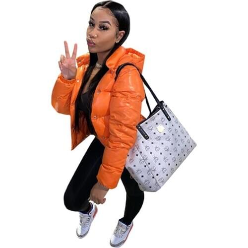 Cropped Puffer Jacket Women Winter Clothes Warm Parka Fashion Short Outwear Long Sleeve Zip Thick Down Bubble Coats Wholesale