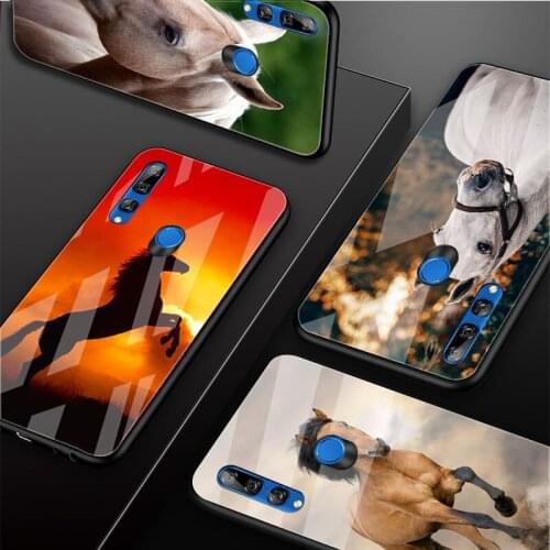 Horse Animal Tempered Glass Phone Case For Huawei honor 8X 9 10i 20i 20Lite 20Pro 30 Pro Cover Shell