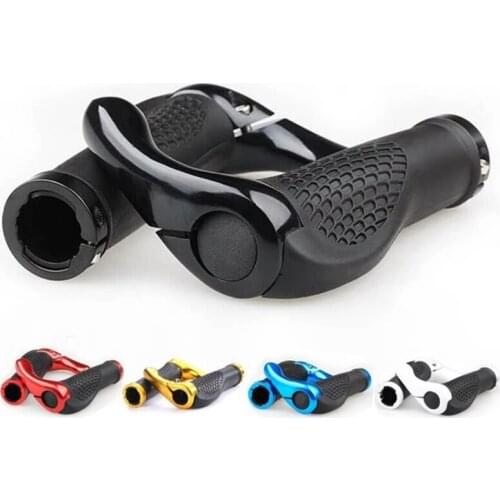 Bicycle Grip Handlebar End Cap Aluminium Alloy Lock Mountain Handle Bar Grip Trek Bike Anti-skid Rubber Bicycle Skid-proof Grips