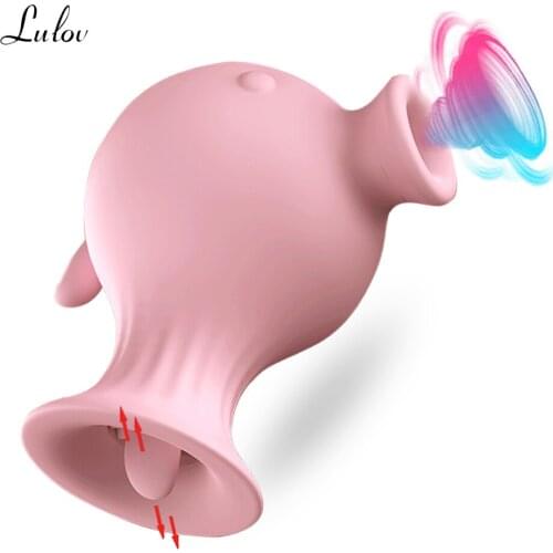 Powerful Oral Tongue Licking Vibrator For Women Nipple Clit Sucker Clitoris Stimulator Blowjob Sex Toys Erotic Goods For Adults