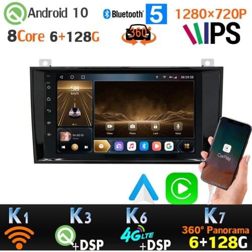 1280*720P For Mercedes Benz SLK Class R171 W171 SLK200 SLK230 SLK280 SLK300 SLK320 SLK350 GPS Radio 4G LTE Head Unit 360 Camera