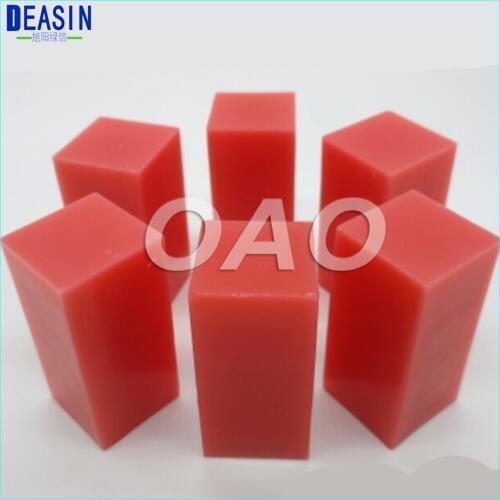 6pcs 25 X 25 X 50mm size Dental Materials Mechanic Student Red Carving Wax Blocks Jewelry Wax Design Wax Model Making