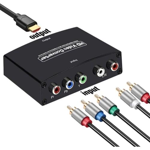 YPbPr To HDMI-compatible 1080p Video Audio Converter Adapter for DVD PSP Xbox360 PS2 To HDTV Monitor 5RCA RGB To HDMI-compatible
