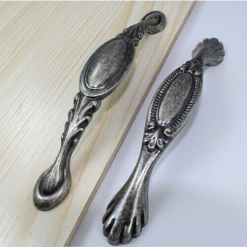 Free shipping 128mm vintage silver furniture handle Antique kitchen cabinet drawer pull knobs 5" Distress dresser cupboard pulls