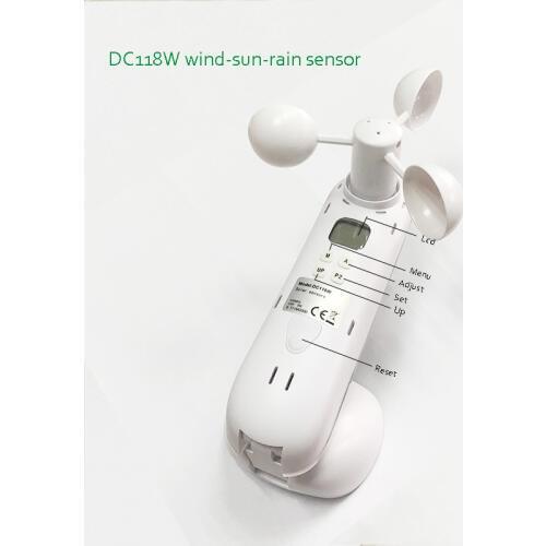 DC118W 433MHz Solar Wireless Wind Sun Rain Sensor for awning and shutter
