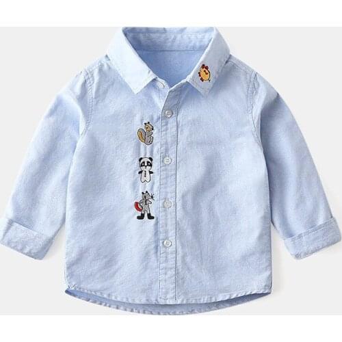 Kids Boys Shirts Spring and Autumn Long Sleeve Solid Toddler Shirts For Boys Cotton Fashion Brand Baby Boy Tops Children Shirts