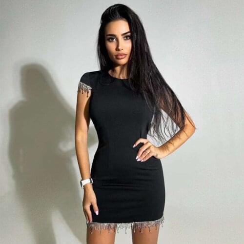 Free Shipping Wholesale Womens Dress Black White Rhinestone Backless Sexy Casual Celebrity Cocktail Party Bandage Long Dress