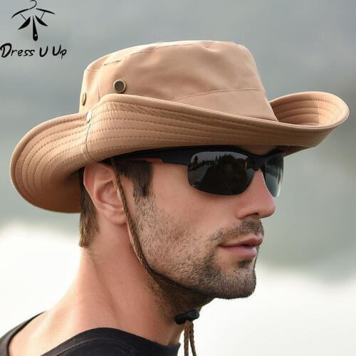 DRESSUUP Outdoor Visor Male Mountaineering Hat Big Breathable Hat Mens Sun Protection Cap UV Protection Fisherman Hat