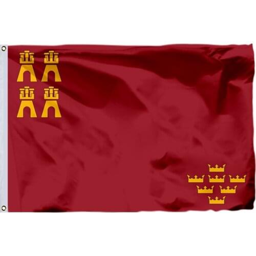 Spain Region Murcia Flag 90x150cm 3x5ft 100D Polyester Double Stitched High Quality Free Shipping 60x90cm 21x14cm Banner