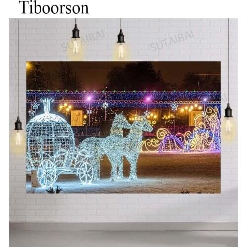 Baby Child Birthday Backdrops Party Decor Shining Carriage Background Photographic Props Photography for Photo Studio Photocall