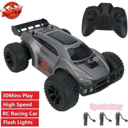 Hot sell High Speed Remote control RC Racing Car 30Mins 2.4G 4WD Drive Car Toy Model with flash Light 3pcs car battery Kid gifts