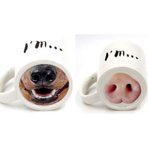 Doggy Pig Style Nose Ceramics Mugs coffee mug Milk Tea office Cups Drinkware the Best birthday Gift with gift Box
