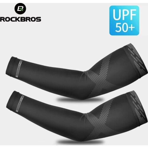 ROCKBROS Sports Arm Compression Sleeve Basketball Cycling Arm Warmer Summer Running UV Protection Volleyball Sunscreen Bands