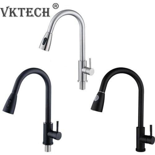 Stainless Steel Kitchen Faucet Single Handle Pull Out Kitchen Sink Water Mixer Tap 360 Rotation Shower Faucet Stream Sprayer