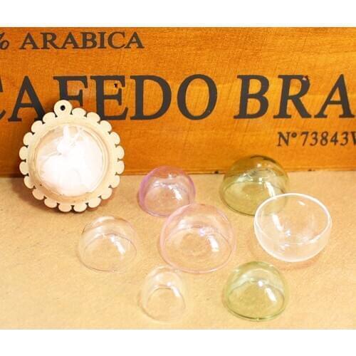 8/10/12/15/16/18/20/22/25/30mm half glass globe dome locket vial pendant glass bottle vial pendant fashion jewelry pendant ring