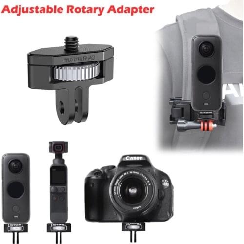 Metal Camera Mount Adapter Adjustable Bike Fixed Holder Clip 1/4 Screw For DJI OSMO Pocket 2 Insta360 ONE X2 Cameras Accessories