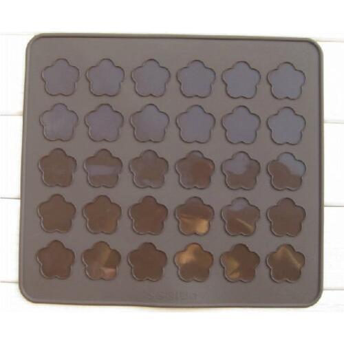 Cute 30-tray Cherry Flower Silicone Macaroon Mat Homemade Pastry Cookie Sheet Baking Mat