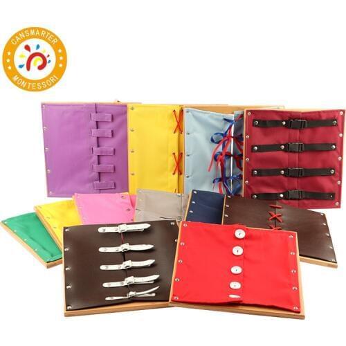 Montessori Kids Toys For Children Wooden Toddler Practical Life Buttons Dressing Frame Educational