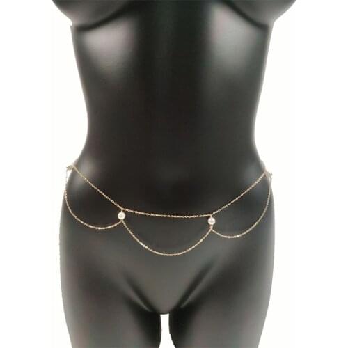 Waist Chain Body Jewelry Bell Chains Sexy Bikinis Bikini Summer Accessories for Women Girls Gift Beach Punk Cross Necklace Goth