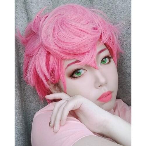 Anime JOJO Bizarre Adventure Golden Wind Trish Una Cosplay Wig Heat Resistant Hair Cosplay Costume Wigs + Wig Cap