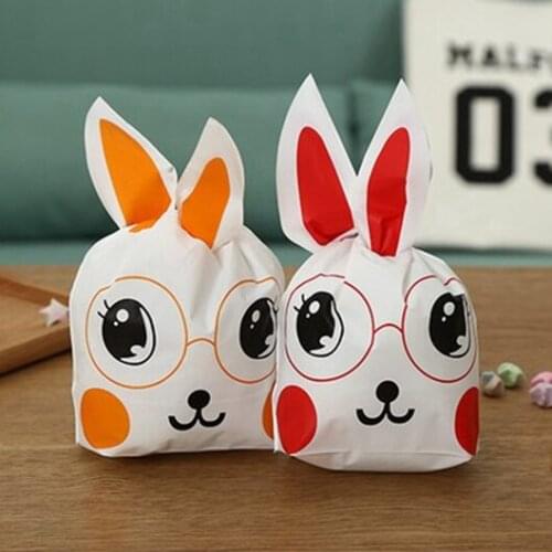 Rabbit ear plastic packaging/cookie candy food/wedding party baby shower/cellophane package 100pcs/lot