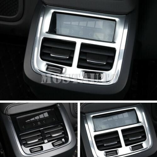 Stainless Armrest Box Rear Air Vent Outlet Frame For Volvo XC60 2018-2019 XC90 2015-2018 1pcs Car Accessories Interior Car Decor