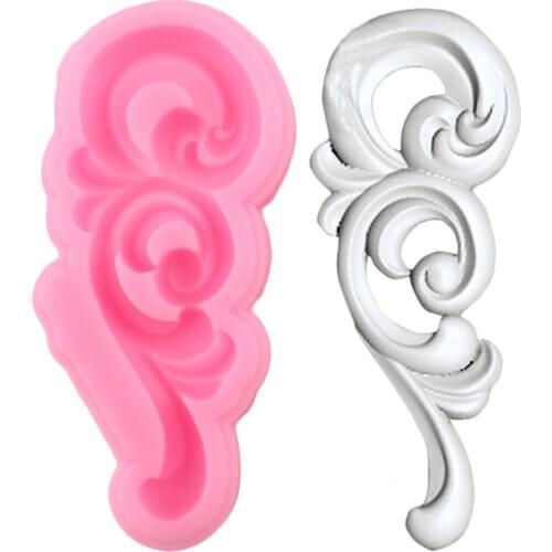 Sugarcraft Scroll Relief Silicone Mold DIY Cake Border Chocolate Gumpaste Moulds Cupcake Topper Fondant Cake Decorating Tools