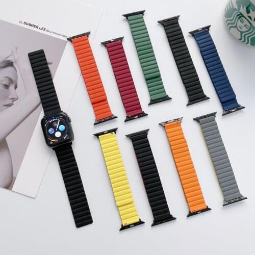 Silicone Magnetic Watchband for Iwatch 40mm 44mm Men&Women Sports Wristband for Apple Watch 42mm 38mm SE Series 6 5 4 3 2 1