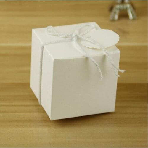 7*7*7CM European-Style Wedding Sugar Bag Retro Kraft Paper DIY Candy Box Carton Packaging Snack Box Wedding Favor Party Supplies