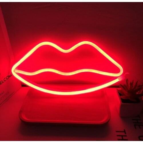 USB Led Neon Light Mouth Home Neon Sign Wall Lights for Bedroom Dector Flamingo Night Lamp LED Night Lamps Xmas Party Holiday