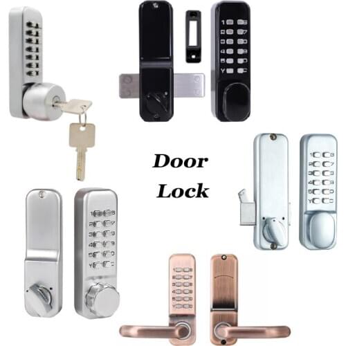 Waterproof Mechanical Lock Code Keypad Digital Lock Handle Key Home Door Lock Swing door Sliding Door Lock