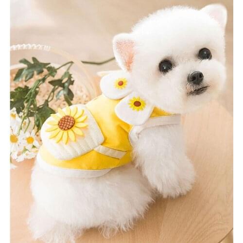 XYZOOG pet clothing Summer thin breathable comfortable sunflower vest pet clothing