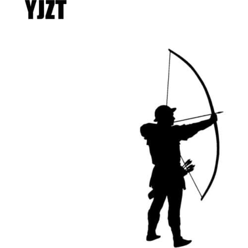 YJZT 6.3CM*15CM TRADITIONAL ARCHER ARROW CAR STICKER VINYL DECAL Black Silver C10-02278