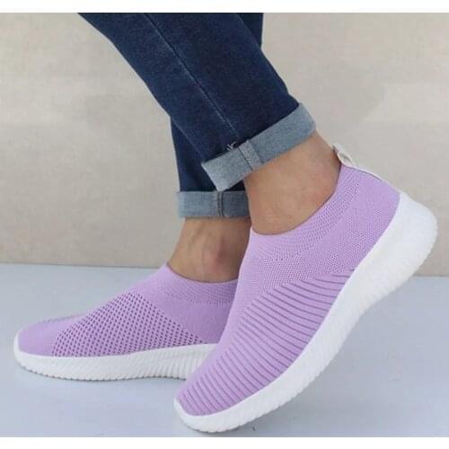 Women Vulcanized Shoes High Quality Women Sneakers Slip On Flats Shoes Women LoafersWalking Flat