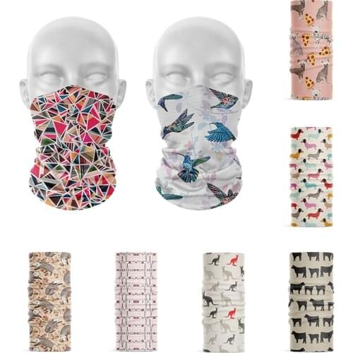 3D Printed Funny Layered Dense Pattern Women Scarf Animal Magic Sports Cycing Dustproof Headscarf Face Cover Hair Accessories