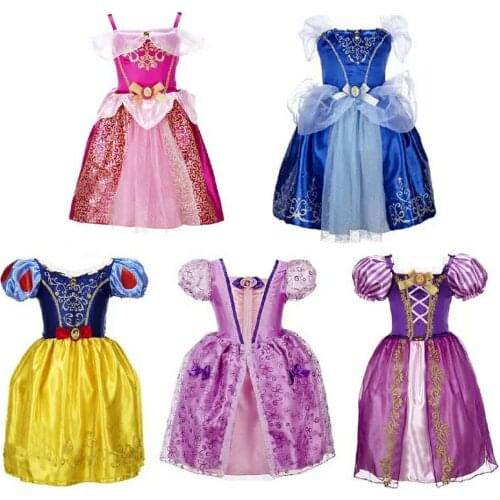 Girl Rapunzel Dress Up Child Snow White Costume Child Cinderella Sophia Party Cosplay Dress for kids