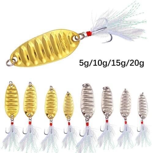 1pcs Metal Gold Sliver Spoon Lure Spinner 1.5G 3G 7G 10G 15G 20G Fishing Lures Sequins Hard Baits Bass Pike Fishing Tackle