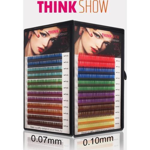 12 Lines/Tray All Size Color Eyelash Extension Handmade False Eyelash Korean Silk Volume Fake Eye Lashes Extension Free Shipping