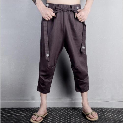 2020 Summer New Mens Clothing Linen Pant Wide Leg Pants Casual Harem Pants Tide Sweatpants Singer Costumes