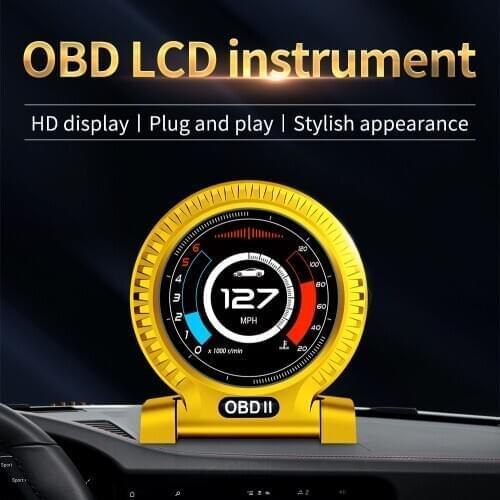 2021 Newest Car HUD OBD2 Smart Gauge Head Up Display Speed Monitoring 6 Interface Digital Meter Turbo Brake Test OBD Scanner