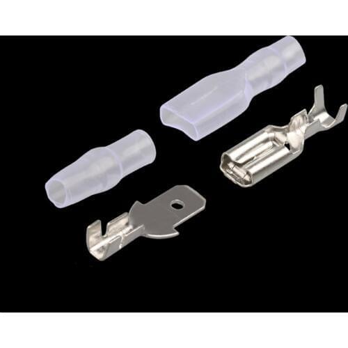 50Sets(200pcs) 4.8mm Wire Connectors Assorted Kit Crimp Female/Male Spade Terminals With Transparent Insulating Sleeves 4.8