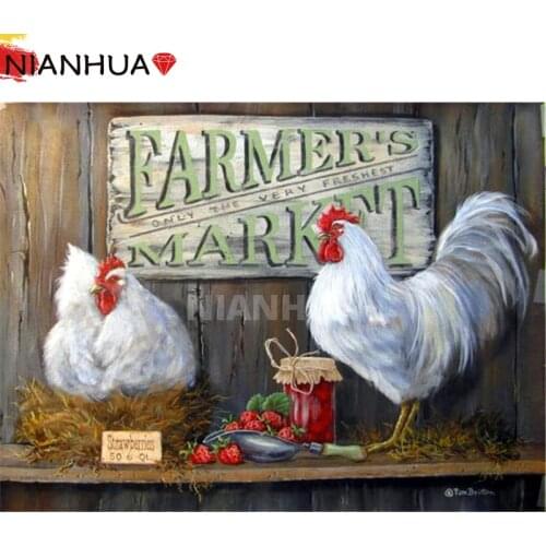 5D Diamond Painting Animal Rooster Family Hen Laying Eggs Mosaic Kit Photo Square Round Mural Handmade DIY Embroidery Gift Home