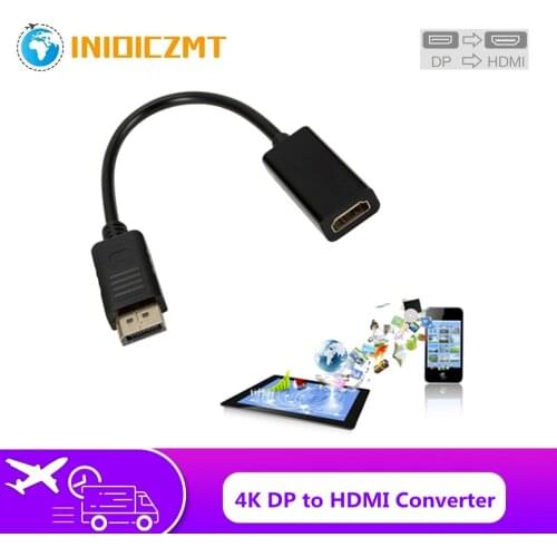 INIOICZMT 4K/1080P DisplayPort to HDMI Cable Adapter Male To Female Converter DP to HDMI Cable Adapter For Laptop PC HDTV