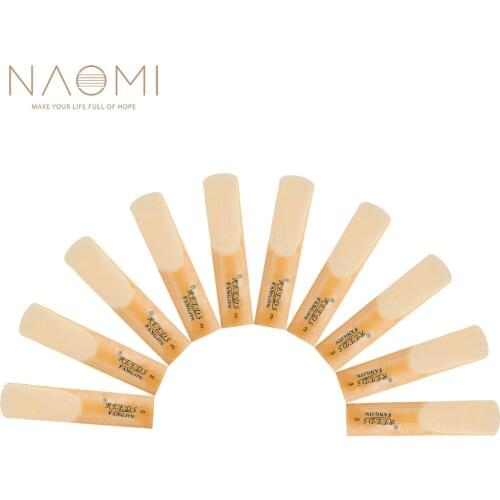 NAOMI 10pcs/1set Alto Saxophone Reeds bE Saxophone Reeds Bamboo 3.0 Strength Replacement For Saxophone Woodwind Parts