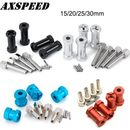 AXSPEED 4PCS/Set 12mm Wheel Hex Extended Adapter 15/20/25/30mm for 1:10 RC Crawler AXIAL SCX10 Traxxas TRX4 Parts