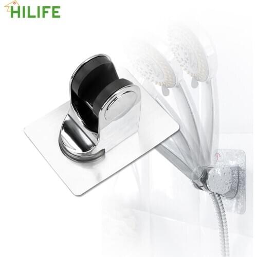 Seamless Shower Head Base Wall Mount Punch Free Shower Bracket Bathroom Hook Adjustable