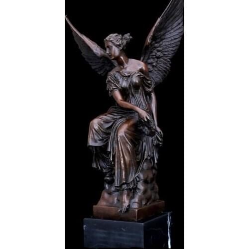 38 CM Western Art Deco Bronze Greek Mythology Women Girl Angel Maiden Sculpture