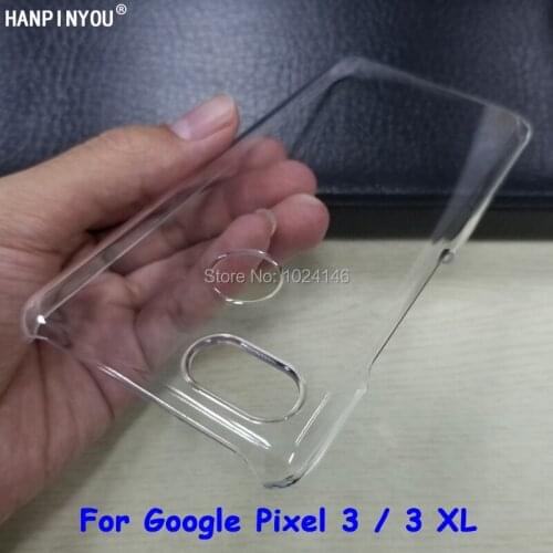 For Google Pixel3 5.4" Slim Crystal Transparent Hard PC Back Case DIY Cover Protection Skin Shell Google Pixel 3 XL 6.2"
