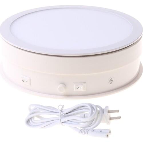 15/20cm Electric Turntable Display Stand LED Light Rotating Table Watch Bracelet Jewelry Holder